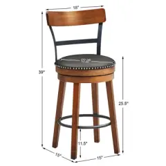 Costway Set of 2/4 BarStool 25.5'' Swivel Counter Height Dining Chair with Rubber Wood Legs