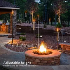 Sorbus 5 ft Set of 4 Outdoor Torches - Patio Garden & Yard Lights - Oil Lamp for Citronella - Fiberglass Wick & Snuffer Cap - (Cone)