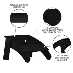 Emma and Oliver Indoor/Outdoor Poly Resin Adirondack Style Ottoman