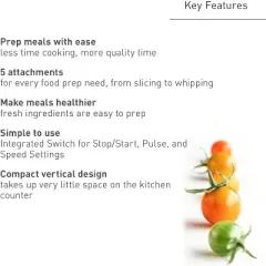 Panasonic Food Processor, 5 Attachments to Shred, Whip, Mince, Chop, Grind, Knead, Shred, and Slice, with 10-cup Bowl Capacity - MK-F511