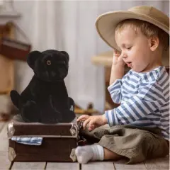 FAO Schwarz 10" Planet Love Recycled Bottle Black Panther Toy Plush