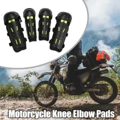 Unique Bargains with Adjustable Strap Motorcycle Knee Elbow Pads Green 4 Pcs
