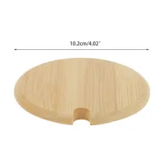 Unique Bargains Flexible with Spoon Hole Cup Cover Wood Tone 1Pc