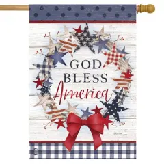 American Wreath Rustic House Flag Patriotic 28" x 40" Briarwood Lane