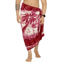 LA LEELA Men's Sarong Beach Pareo Swim Wraps One Size Barn Palm Tree