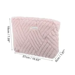 Unique Bargains Women's Durable Flannel Travel Makeup Bag 1 Pc