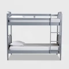 Twin Mariana Wood Bunk Bed Gray - Baxton Studio