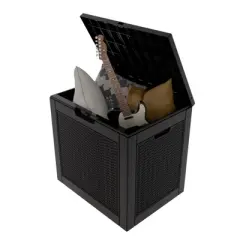 INFURNIC 30 Gal  Deck Boxes, Portable Storage with Waterproof Function for Storage Patio Furniture, Garden Tools, All Weather Use, Black, 22"*21"*17"