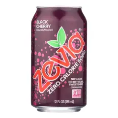 Zevia Soda Black Cherry Zero Calorie - Case of 4/6 pack, 12 fz