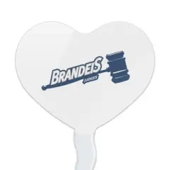 Brandeis University Secondary Logo Heart Love Cupcake Picks Toppers Decoration Set of 6