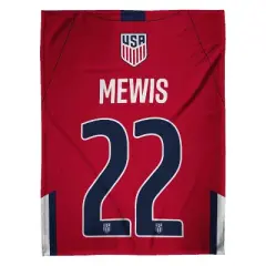 Sleep Squad US Women's Soccer Kristie Mewis 60 x 80 Raschel Plush Jersey Blanket