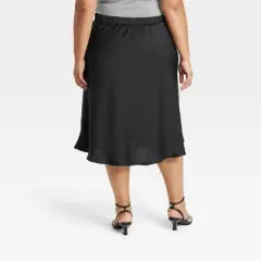 Women's Satin Midi A-Line Skirt - Ava & Viv&trade;