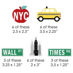 Big Dot of Happiness NYC Cityscape - Paper Straw Decor - New York City Party Striped Decorative Straws - Set of 24