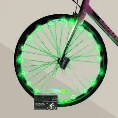 Activ Life Bike Lights, Best Basket Stuffers for Boys & Teens Gifts - with Batteries Included - 1 Tire Pack, Green