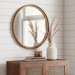 26" Classic Wood Round Mirror Natural - Threshold&trade;