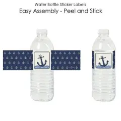 Big Dot of Happiness Ahoy - Nautical - Baby Shower or Birthday Party Water Bottle Sticker Labels - Set of 20