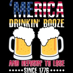 Men's Design By Humans July 4th America Drinkin' Booze And Refusin' To Lose Since 1776 By  Tank Top