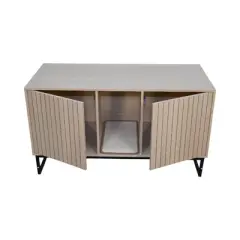 Gulches Modern Wooden Cat House with Scratching Mat - Stylish & Functional Cat Furniture for Your Feline Friend