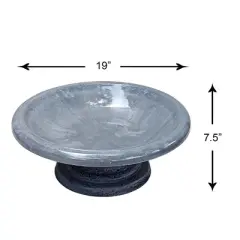 Tierra Garden 7.5"H Fiber Clay Birdbath, 19"D x 7.5"H, 6.5lbs.