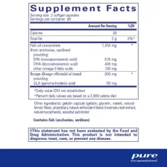 Pure Encapsulations EFA Essentials - Triglyceride-Form Fish Oil and Borage Oil Blend - 120 Softgel Capsules