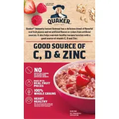 Quaker Immune Support Raspberry Strawberry Flavored Instant Oatmeal - 8.4oz/6ct