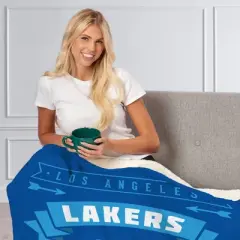 NBA Los Angeles Lakers Hardwood Classics Silk Touch Faux Shearling Throw Blanket