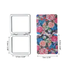 Unique Bargains Oil Painting Flowers Makeup Mirror Colorful 1 Pc
