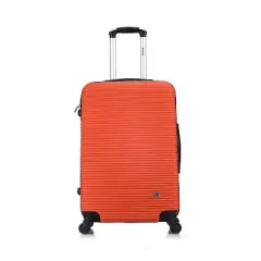 InUSA Royal Lightweight Hardside Medium Checked Spinner Suitcase - Orange
