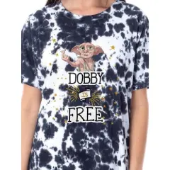Harry Potter Womens' Dobby Is Free Character Nightgown Sleep Pajama Shirt Multicolored