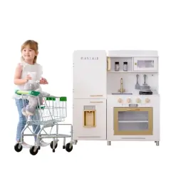 Teamson Kids Mayfair Kids Wooden Play Kitchen & 11 Accessories White TD-13302D