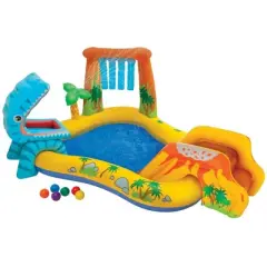 Intex 8' x 6.25' x 43" Dinosaur Play Center w/ 5' x 48" Kids Swimming Pool