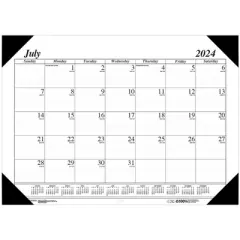 House of Doolittle&reg; Monthly Academic Calendar Economy Desk Pad, 14 Months (Jul-Aug), 22" x 17", Black