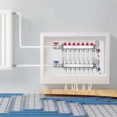 VEVOR 7-Branch Radiant Heat Manifold, 1/2" PEX Tubing Manifold, Stainless Steel PEX Manifold for Hydronic Radiant Floor Heating, Silver