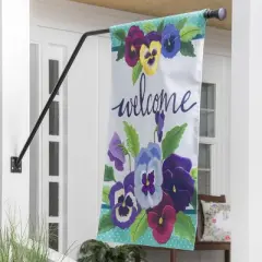 Evergreen Pansy Garden Burlap House Flag 28 x 44 Inches Outdoor Decor for Homes and Gardens