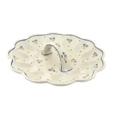 Blue Rose Polish Pottery 1559 Zaklady Egg Plate