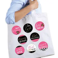 Big Dot of Happiness Girls Night Out - 3 inch Bachelorette Party Badge - Pinback Buttons - Set of 8