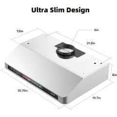 Cesicia 36-in Silver 4-speed 900CFM Under Cabinet Range Hood