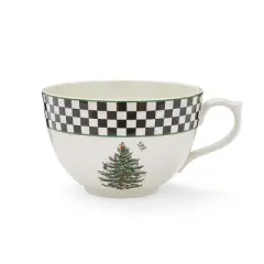 Spode Jumbo Christmas Mug - 20 oz Porcelain Oversized Cup with Handle Featuring Holiday Tree Motif, Microwave & Dishwasher Safe