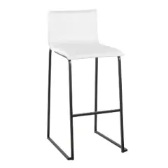 Set of 2 Mara Upholstered Barstools White/Black - Lumisource