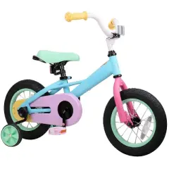 Joystar Macaroon 14 Inch Ages 3 to 5 Kids Boys Girls Toddler Balance Training Wheels Coast Brake Bike Bicycle, Pastel
