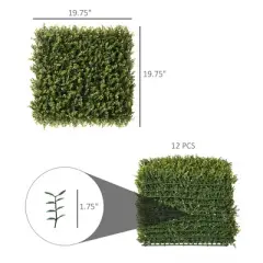 Syemin Patio Decorative Screens, Artificial Grass Wall Panels, Privacy Screen for Outdoor Indoor Garden Fence Backyard, Green, 19.75"*19.75"*1.75"
