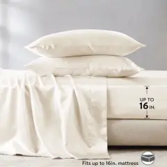 NicBex Satin Luxury Bedding Set with 1 Flat Sheet,2 Fitted Sheet,7 PCS Split King Sheet Set,4 Pillowcases,Bed Sheets for Bedroom