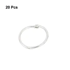 Unique Bargains Office Metal Hinge Locking Looseleaf Book Binder Ring 0.8" Dia Silver Tone 20 Pcs