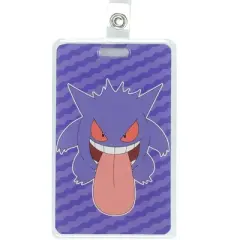 Pokemon Retractable Reel Lanyard Gengar Hard Plastic Badge ID Holder Keychain Purple