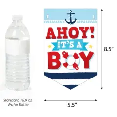 Big Dot of Happiness Ahoy It's a Boy - Nautical Baby Shower Bunting Banner - Party Decorations - Welcome Baby