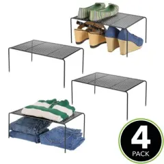 mDesign Metal Closet Organizer Storage Shelf