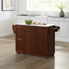 Eleanor Granite Top Kitchen Island Mahogany - Crosley