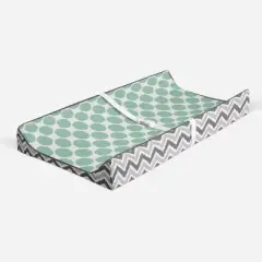Bacati - Ikat Zigzag Mint Dots Muslin Changing Pad Cover