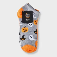 Women's 6pk Halloween Icons Low Cut Socks - Hyde and EEK! Boutique&trade; Heather Gray/Orange/Black 4 - 10