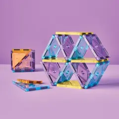 Magnetic Tiles Yellow Tin - Gigglescape&trade;: Educational Toy for Creativity & Fine Motor Skills, 20 Pieces Set